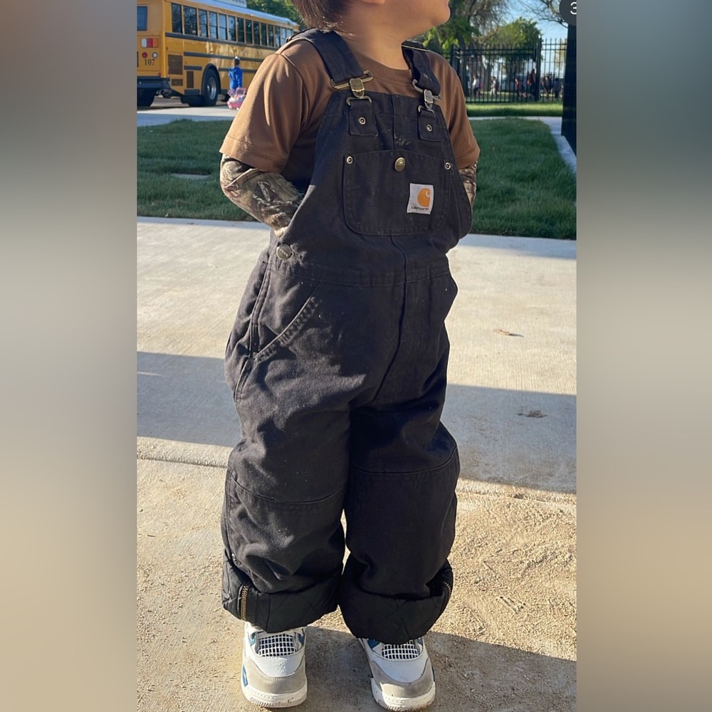 Carhartt canvas insulated bib overall black